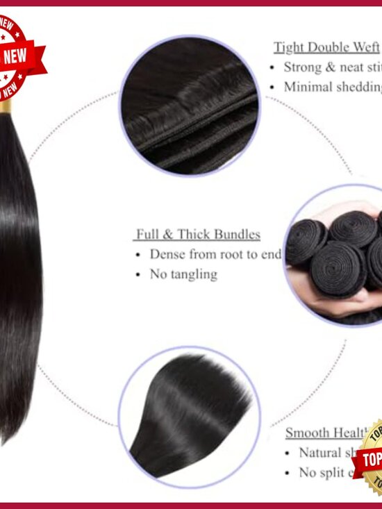 12A Human Hair Extensions 4 Bundles Brazilian Virgin Hair Straight